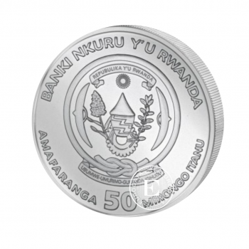 1 oz (31.10 g) sidabrinė moneta Lunar, Ox, Ruanda 2021