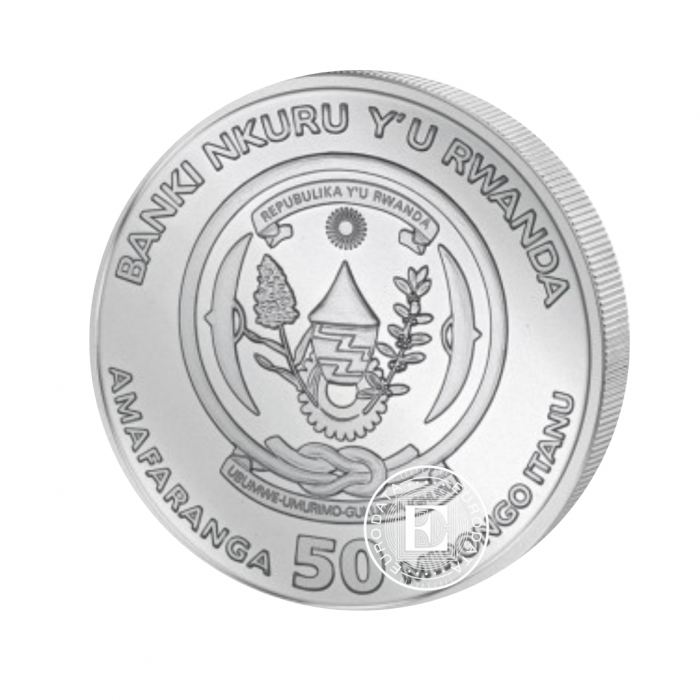 1 oz (31.10 g) srebrna moneta Lunar, Ox, Rwanda 2021