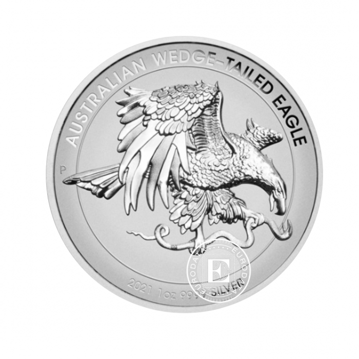 1 oz (31.10 g) sidabrinė moneta Pleištauodegis erelis, Australija 2021