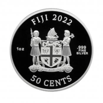 1 oz (31.10 g) sidabrinė spalvota moneta Cats, Fidžis 2022