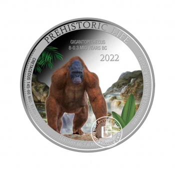 1 oz (31.10 g) pièce coloré Gigantopithecus, Congo 2022