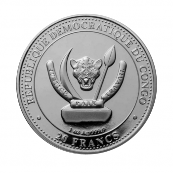 1 oz (31.10 g) sidabrinė spalvota moneta Titanoboa, Kongo Respublika 2023
