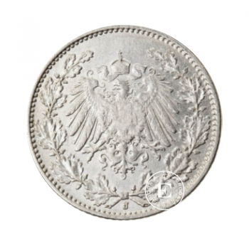 1/2 mark silver coin Empire, Germany (1905 - 1919)