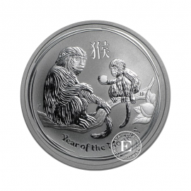 1/2 oz (15.55 g) sidabrinė moneta Lunar II, Monkey, Australija 2016