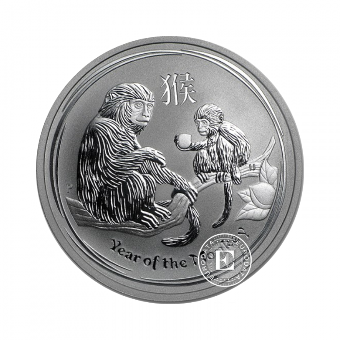 1/2 oz (15.55 g) srebrna moneta Lunar II, Monkey, Australia 2016