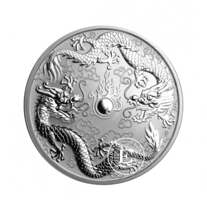 1 oz (31.10 g) sidabrinė moneta Dragon & Dragon, Australija 2019