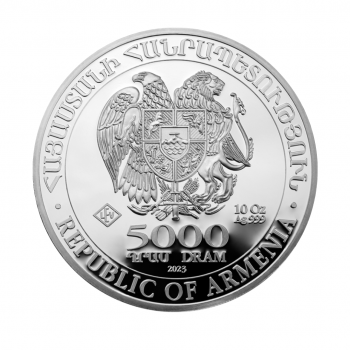 10 oz (311 g) sidabrinė moneta Nojaus Arka, Armėnija 2023