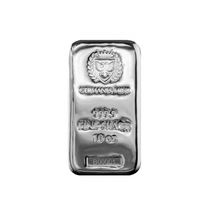 10 oz (311 g) sidabro luitas Germania Mint 999.9