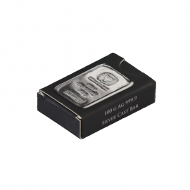 100 g silver cast bar, Germania Mint 999.9