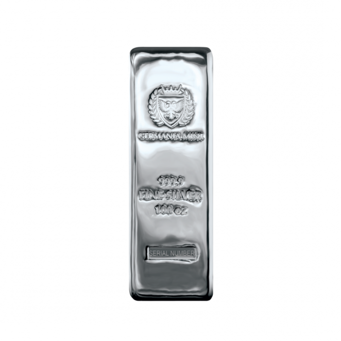 100 oz (3110.34 g) silver cast bar Germania Mint 999.9