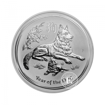2 oz (62.20 g) sidabrinė moneta Lunar II Dog, Australija 2018