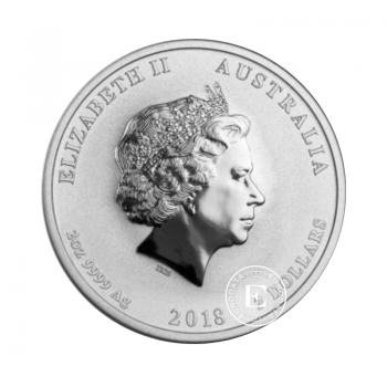 2 oz (62.20 g) srebrna moneta Lunar II Dog, Australia 2018