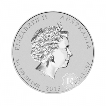 2 oz (62.20 g) sidabrinė moneta Lunar II Goat, Australija 2015