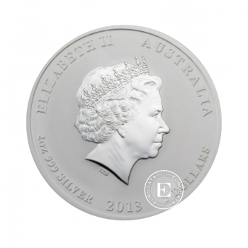 2 oz (62.20 g) sidabrinė moneta Lunar II Snake, Australija 2013