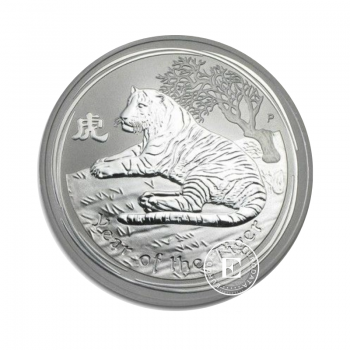 2 oz (62.20 g) srebrna moneta Lunar II Tiger, Australia 2010