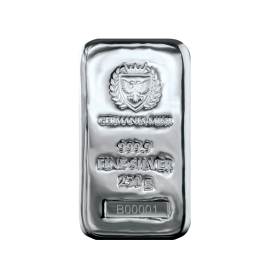 250 g silver cast bar Germania Mint 999.9