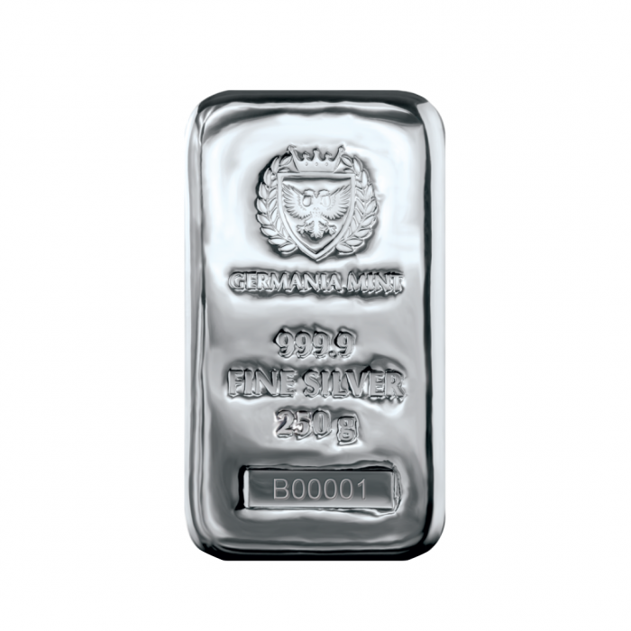 250 g sidabro luitas Germania Mint 999.9