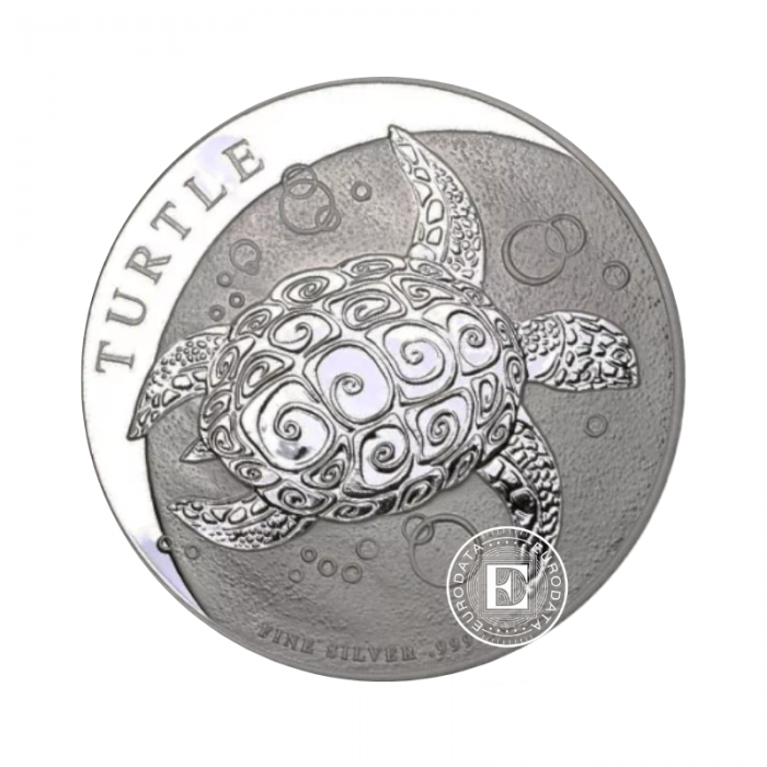 5 oz (155.5 g) srebrna moneta Turtle, Niue 2021