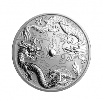 1 oz (31.10 g) sidabrinė moneta Dragon & Dragon, Australija 2019
