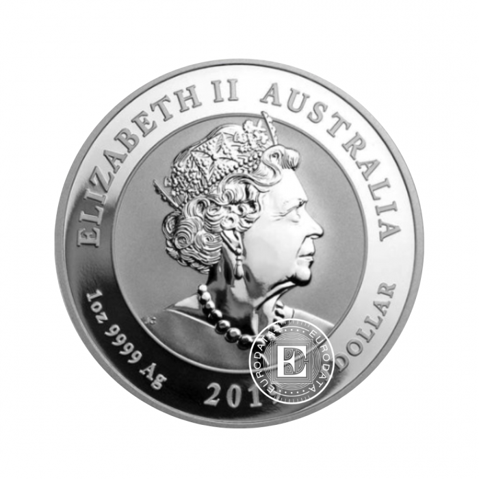 1 oz (31.10 g) sidabrinė moneta Dragon & Dragon, Australija 2019