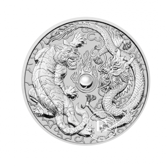 1 oz (31.10 g) silbermünze Dragon & Tiger, Australia 2018