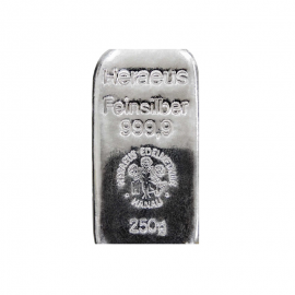 250 g silver bar Argor Heraeus 999.0