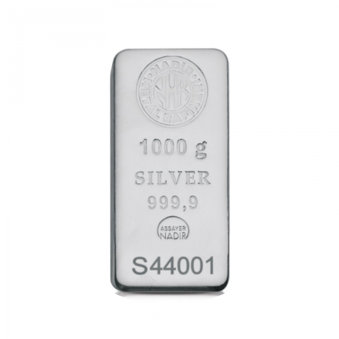 1 kg silver bar Nadir Metal Rafineri 999.0