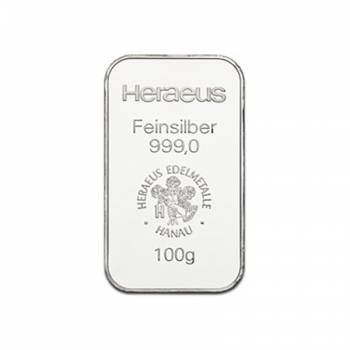 100 g. sidabro luitas, Heraeus 999.0