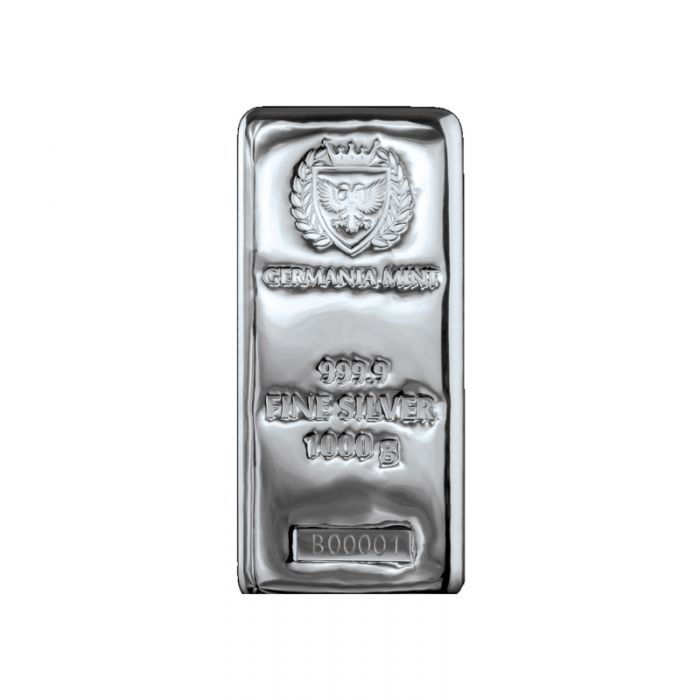 1 kg silver cast bar Germania Mint 999.9