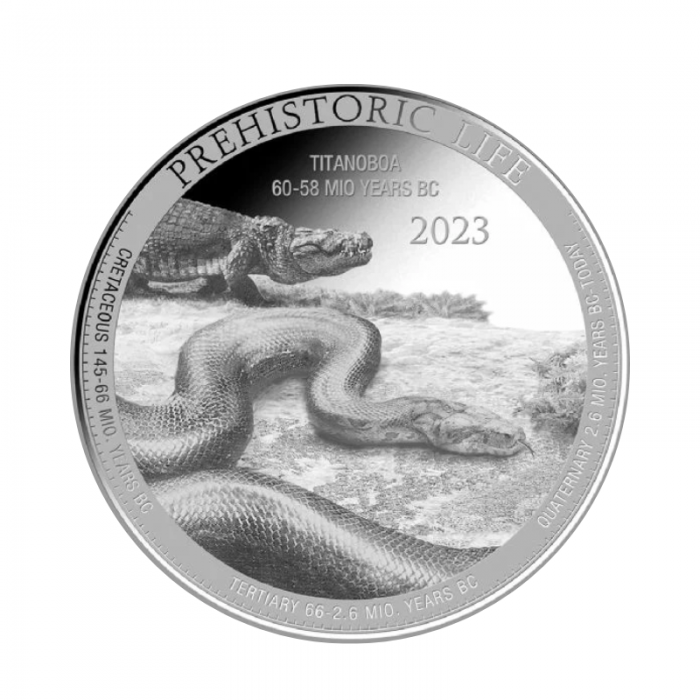 1 oz (31.10 g) sidabrinė moneta Titanoboa, Kongo Respublika 2023