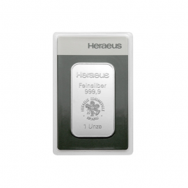 1 oz (31.10 g) Silberbarren, Heraeus 999.9