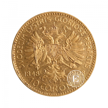 10 kronen (3.045 g) gold coin, Austria 1908