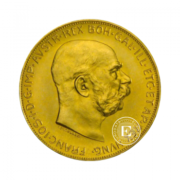 100 couronnes (33.87g) pièce d'or, Autriche 1915, Restrike