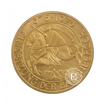 1000 šilingų (12.15 g) auksinė moneta Babenbergas, Austrija 1976