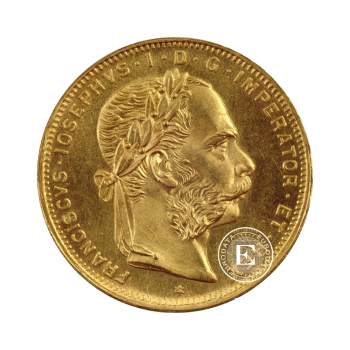8 florinų (5.81 g) auksinė moneta, Austrija, Naujas leidimas