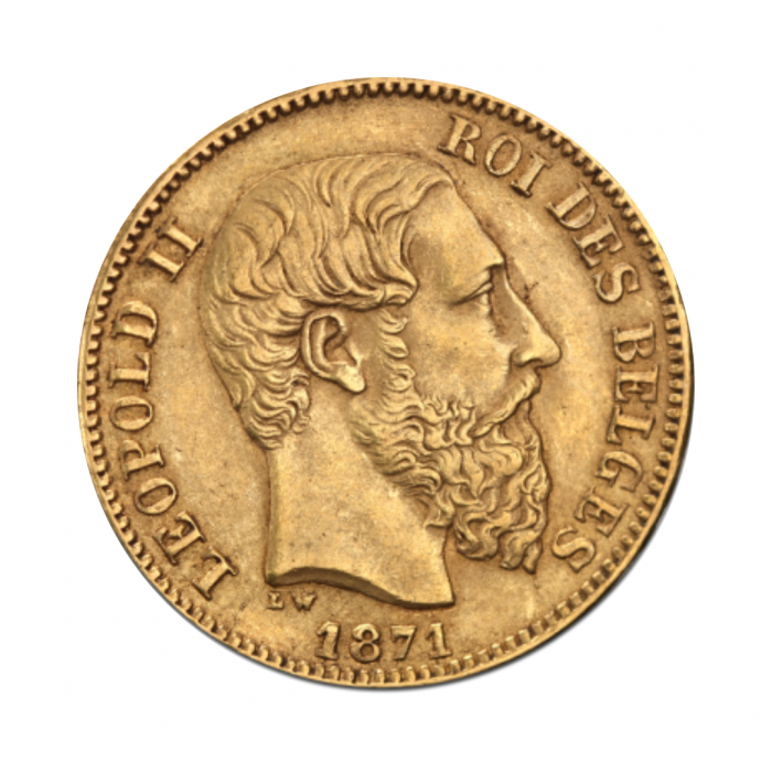 5.81 g 20 Franków złota moneta Leopold II, Belgia 1876-1882