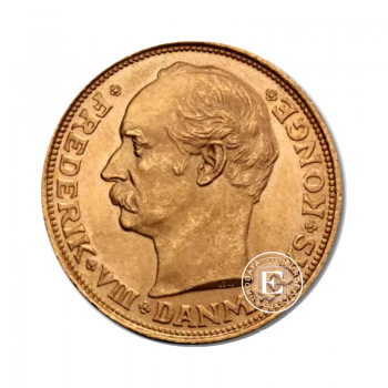 20 couronnes (8.06 g) pièce d'or Frederik VIII, Danemark 1908-1912