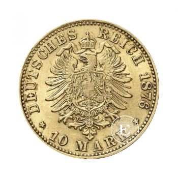 10 mark (3.58 g) gold coin Friedrich Grand Duke of Baden, Germany 1875-1888