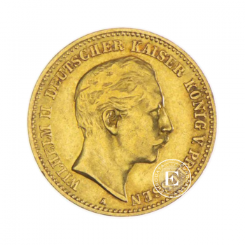 10 mark (3.58 g) pièce d'or German Empire, Allemagne Année aléatoire