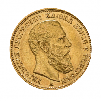 20 markių (7.16 g) auksinė moneta Friedrich III, Vokietija 