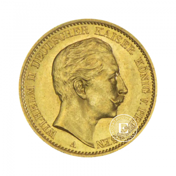 20 markių (7.16 g) auksinė moneta Vokietijos Imperija, Vokietija Mix metai