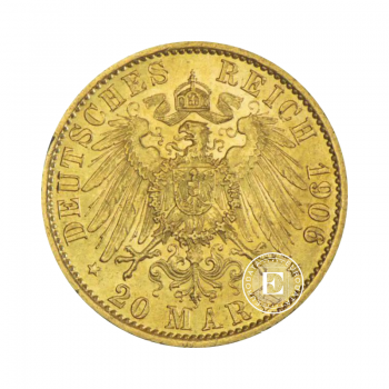 20 mark (7.16 g) pièce d'or German Empire, Allemagne Année aléatoire