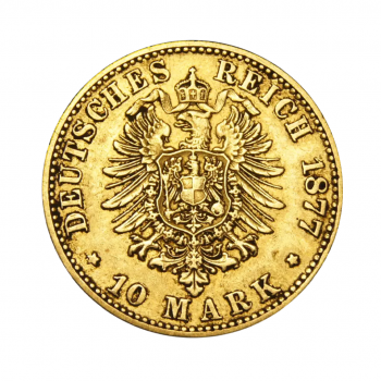 3.98 g auksinė moneta 10 markių Wilhelm I, Vokietija 1872-1873