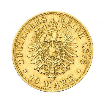 3.98 g auksinė moneta 10 markių Albert Konig von Sachsen, Vokietija 1872-1915