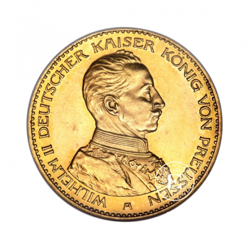 7.16 g gold coin 20 Mark Wilhelm II of Prussia uniform, Germany