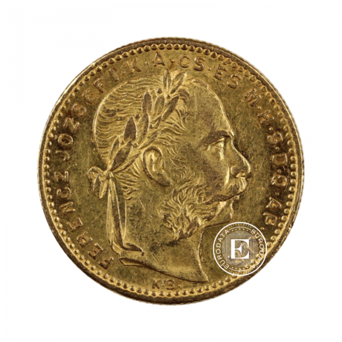 8 forintų (5.81 g) auksinė moneta Austrija - Vengrija, Vengrija 1870-1880