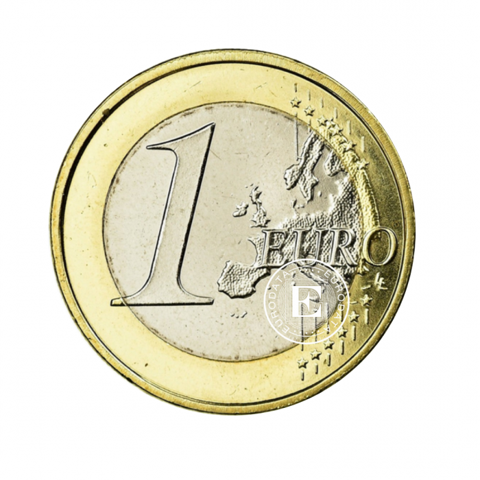 1 Eur colored coin Casa de la Vall, Andorra 2014