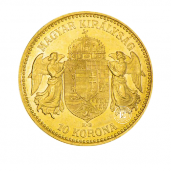 10 kronų (3.39 g) auksinė moneta, Vengrija 1892-1915