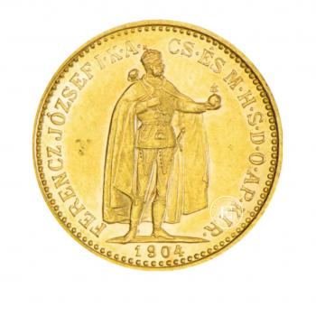 10 koron (3.39 g) złota moneta, Węgry 1892-1915