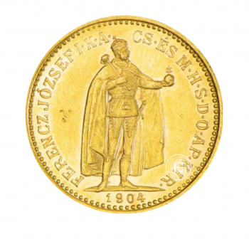 10 kronų (3.39 g) auksinė moneta, Vengrija 1892-1915